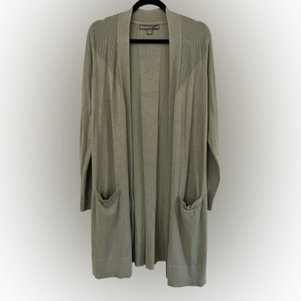 Olive Open Front Cardigan by Adrienne Vittadini